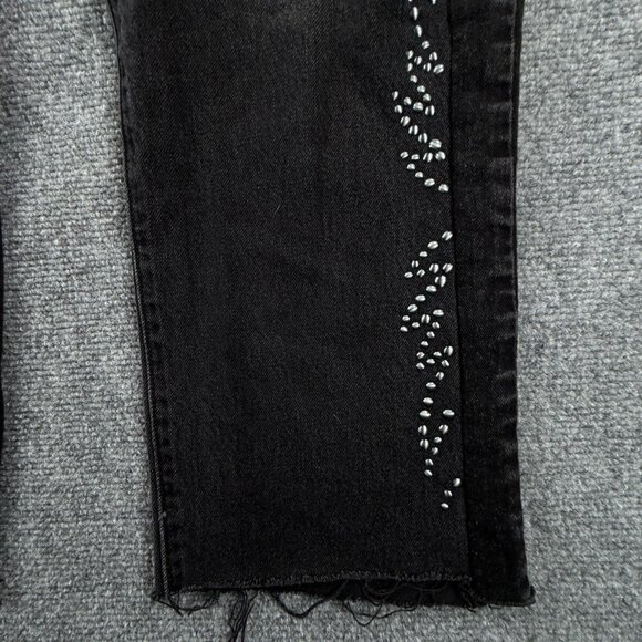 Levis Premium 501 Jeans Black Embellished Studded Denim Charcoal Wash 32x26 - Picture 12 of 16